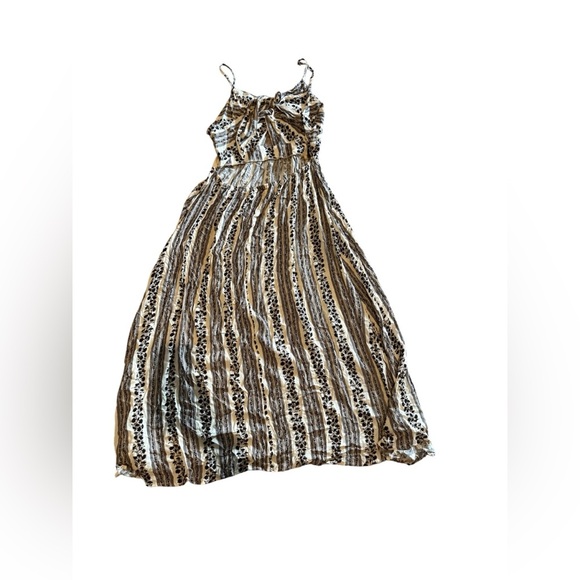 Cupshe Floral & Stripe Front Twist Sleeveless Maxi Dress - Picture 4 of 9